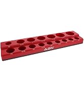 ABN Magnetic Socket Organizer Tray – SAE Standard 1/2in Socket Holder Magnetic Tool Organizer 16 ...