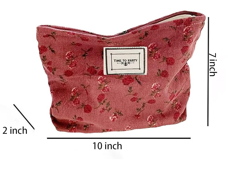 red rose cosmetic bag