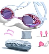 PHELRENA Swimming Goggles, Professional Swim Goggles Anti Fog UV Protection No Leaking for Adult ...