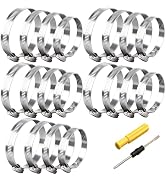 maierke 20pcs Silver 304 Stainless Steel 40-108mm(2 Inch-4 Inch) Hose Clamps Assortment Adjustabl...