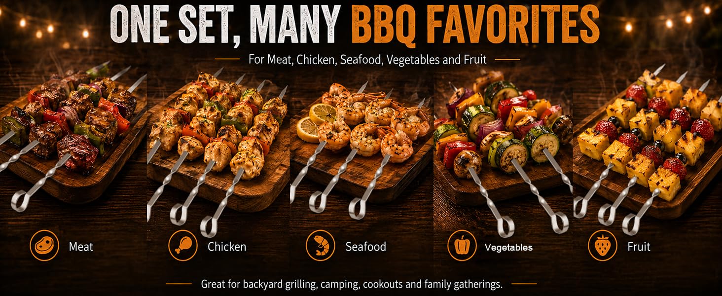 well polished, making the barbecue skewers safe to use.