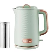 OLEGA Electric Kettle: 1200W Fast Boil Tea Kettles with Tea Infuser 1.5L | Stainless Steel Kettle...