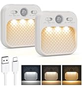 AMIR Rechargeable Battery Night Light, Dimmable Motion Sensor Light with Timer, 3 Modes, 3000/450...