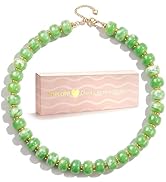 POPLOPP Chunky Beaded Necklaces for Women Boho Large Bead Choker Necklace Fashion Trendy Summer B...