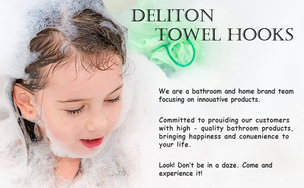 DELITON Adhesive Towel Hooks on Wall: R