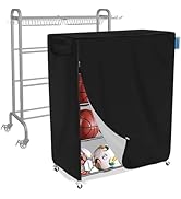 VeyoStories Basketball Rack Cover Dust, Garage Ball Storage Rack Cover, Rolling Basketball Shooti...