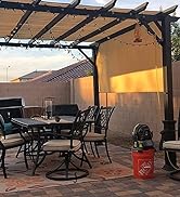 Patio Outdoor Shade Universal Replacement Pergola Canopy Shade Cover 8’X16’ Brown with Grommets 2...