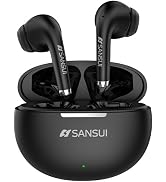 SANSUI W6 True TWS Semi-in-Ear Earphones, Wireless 5.4, Low Latency Gaming, Hi-Fi Stereo, ENC Noi...
