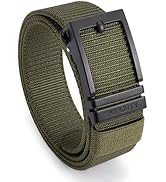 SKiporty Mens Tactical Belt, Military Nylon Web Work Belts, Ratchet Golf Duty Belt with Automatic...