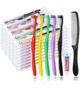 HAIFOTRVA 60Pcs Disposable Toothbrushes with Toothpaste and Comb,5g Toothpaste,7inch Hair Comb,In...