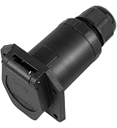 Oyviny RV 7 Pin Trailer Plug with IP68 Waterproof Seal, Detachable Vehicle Side 7 Way Trailer Soc...