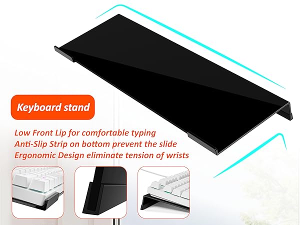 Egchi Acrylic Computer Keyboard Stand for Desk