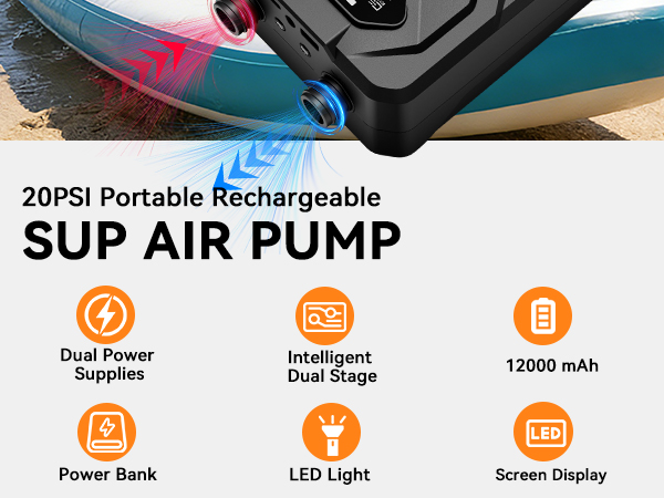 portable paddle board pump rechargeable