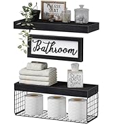 QEEIG Bathroom Decor Shelves Over Toilet - Farmhouse Decorations Aesthetic Décor Sign Small Float...