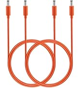 Tonton 2-Pack 16AWG DC to DC Cable - 1M 3.3FT, Pure Copper, Orange - 5.5mm x 2.1mm Male to Male P...