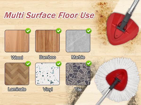 Scrub Brush and Microfiber Mop Heads for Ocedar 1-Tank Spin Mop System