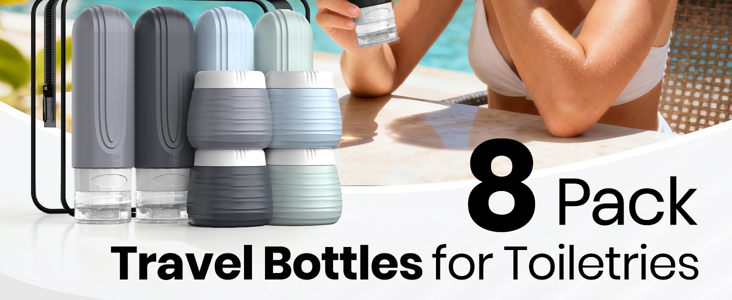 Travel Bottles for Toiletries 8 Pack
