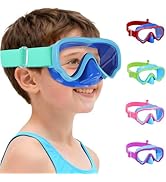 Vvinca Kids Swim Goggles with Nose Cover, Snorkel Diving Mask Fabric Strap Anti Fog Anti Shattere...