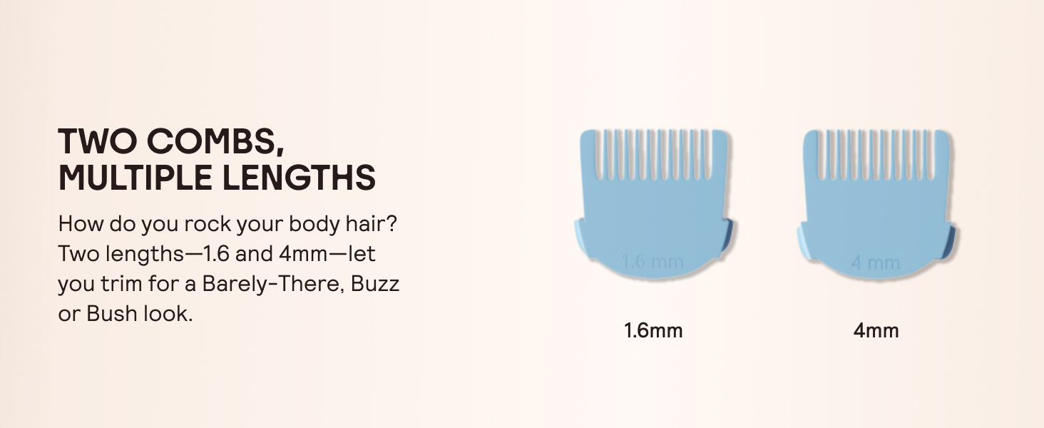2 combs, multiple lengths: 1.6mm and 4mm
