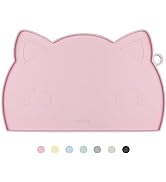 Coomazy Cat Food Mat, Thicker Dog Mat for Food and Water, Non-Slip Waterproof Silicone Mat for Fl...