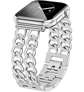 JR.DM Silver Watch Bands for Women Compatible with Apple Watch 38mm 40mm 41mm 42mm (S10/11) Adjus...