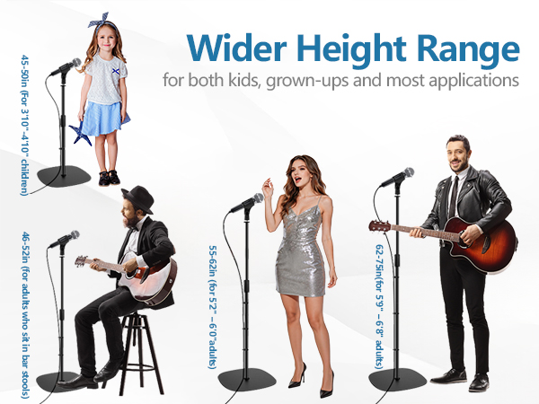 Wider Height Range 45-75in