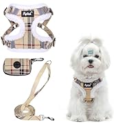 PUPTECK No Pull Dog Harness and Leash Set Reflective No Choke Step in Puppy Halter for XS Small a...