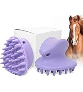 MAXIMILIAN Purple Horse Curry Comb Soft TPR Bristles Horse Brush for Shedding&Bathing&Massage Gen...