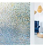rabbitgoo Window Privacy Film Stained Glass Window Film Mosaic Static Cling Decorative Window Vin...