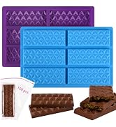 WMKGG 2 PCS Break Apart Chocolate Bar Mold Set, with 100 PCS Bags, Knafeh Pistachio Chocolate Bar...