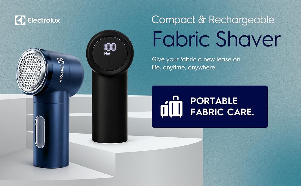 Compact rechargable fabric shaver