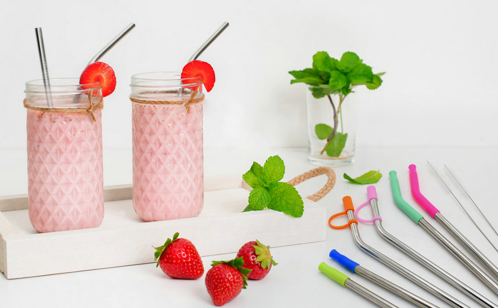 Reusable Stainless Steel Straw Set