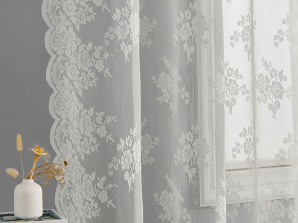 Kotile vertical sense ivory lace curtains 2 panels set for bedroom farmhouse antique lace curtains