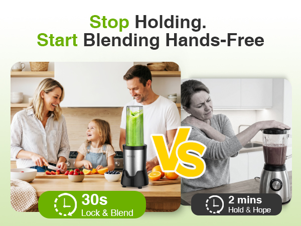 Lock and blend portable blender no holding needed fast smoothie making fitness daily nutrition