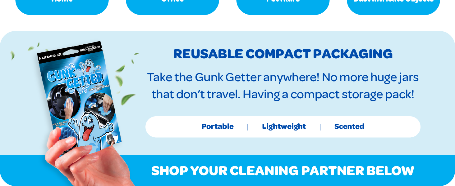 gunk getter cleaning gel car cleaning keyboard intricate objects dust