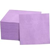 FLOWERCAT 100-Count 2-Ply Purple Cocktail Napkins - Purple Beverage Napkins Disposable Premium Qu...