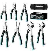 DURATECH 7-Piece Pliers Set, Premium Cr-Ni Construction (10", 8" Groove Joint Pliers, 8", 6" Long...
