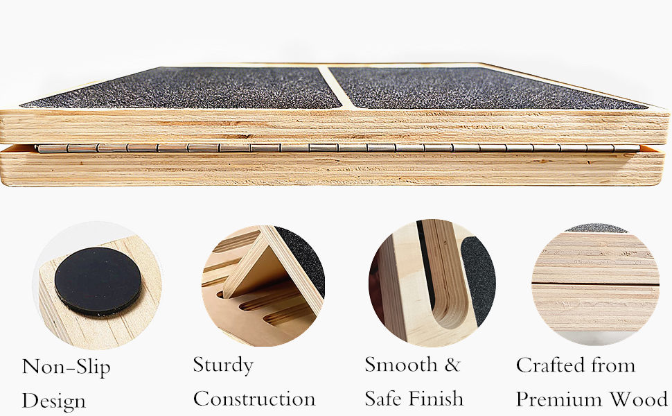 Adjustable Portable Wooden Incline Board for Calf Stretcher
