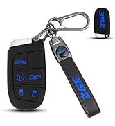 Mild East for Dodge Key Fob Cover with 392 Emblem Keychain, 5 Buttons Silicone Car Key Cover Comp...