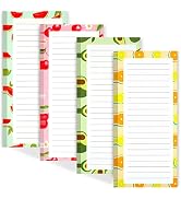 4 Pack Magnetic Notepads for Refrigerator, Grocery List Magnet Pad for Fridge, Fruit Design Magne...