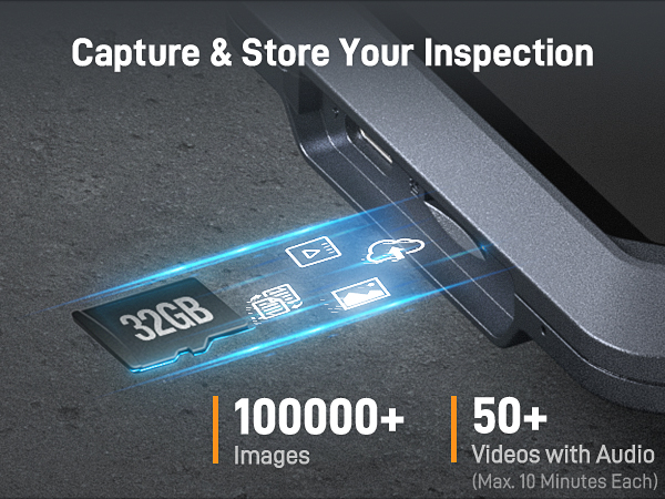 2-Way Articulating Borescope with 32GB Micro SD TF Memory Card for Capturing Photo and Video