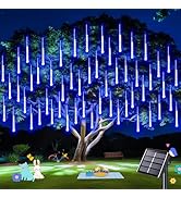JMEXSUSS Solar Meteor Shower Lights Outdoor, 8 Tube 144 LEDs Solar String Lights Outdoor Waterpro...