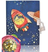 GINMLYDA Boys Diary with Lock for Kids, Spacecraft Diaries 7.1x5.3 160 Pages Boy Journal Secret C...