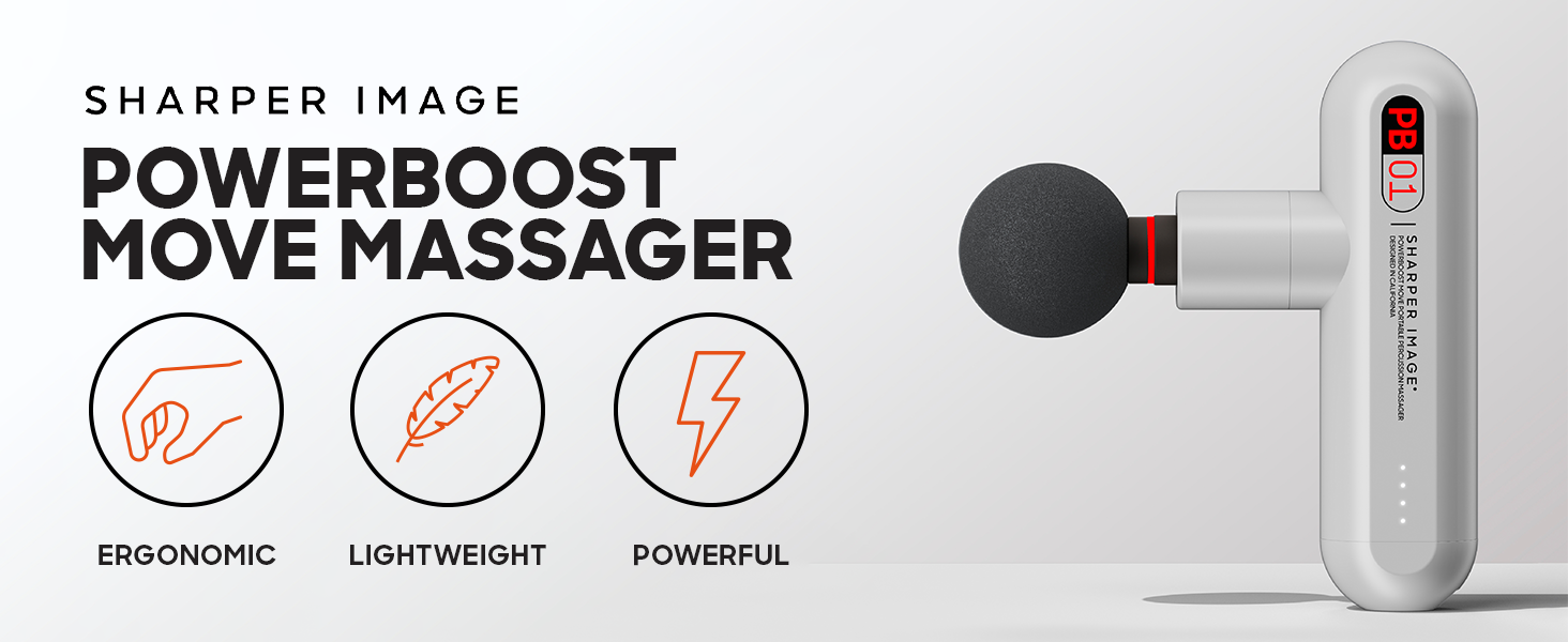 Sharper Image Powerboost Move Deep Tissue Portable Percussion Massager