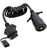 maierke 7 Pin to 5 Pin Trailer Light Adapter 7 Way Blade to 5 Way Flat Trailer Plug Adapter, 7 Wa...