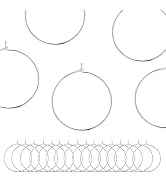 BEADNOVA Wine Glass Charm Rings 60-120pcs Silver Plated 25mm Beading Charm Rings Wine Glass Marke...