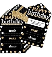 Big Dot of Happiness Adult Happy Birthday - Gold - Birthday Party Game Pickle Cards - Truth, Dare...
