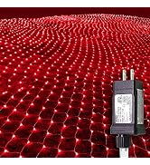 Red Christmas Net Lights - Outdoor Mesh Lights, 9.9ft x 6.6ft, 264 LED, IP44 Waterproof, 8 Modes,...