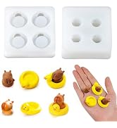 2Pcs Cute Tiny Swimming Ring Capybara Shape Resin Silicone Molds Micro Dollhouse Animal Epoxy Cas...