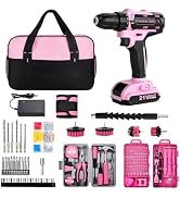 Cordless Drill Set 220 Pcs, 21V Power Drill with Tool Kit, Storage Bag, Electric Drills for Women...